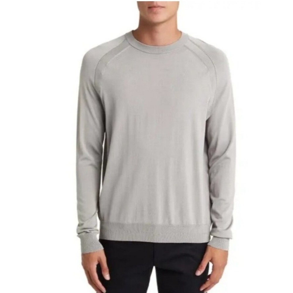 Ted Baker London Saddle Shoulder Grey Crew Neck Sweater Mens Size 2